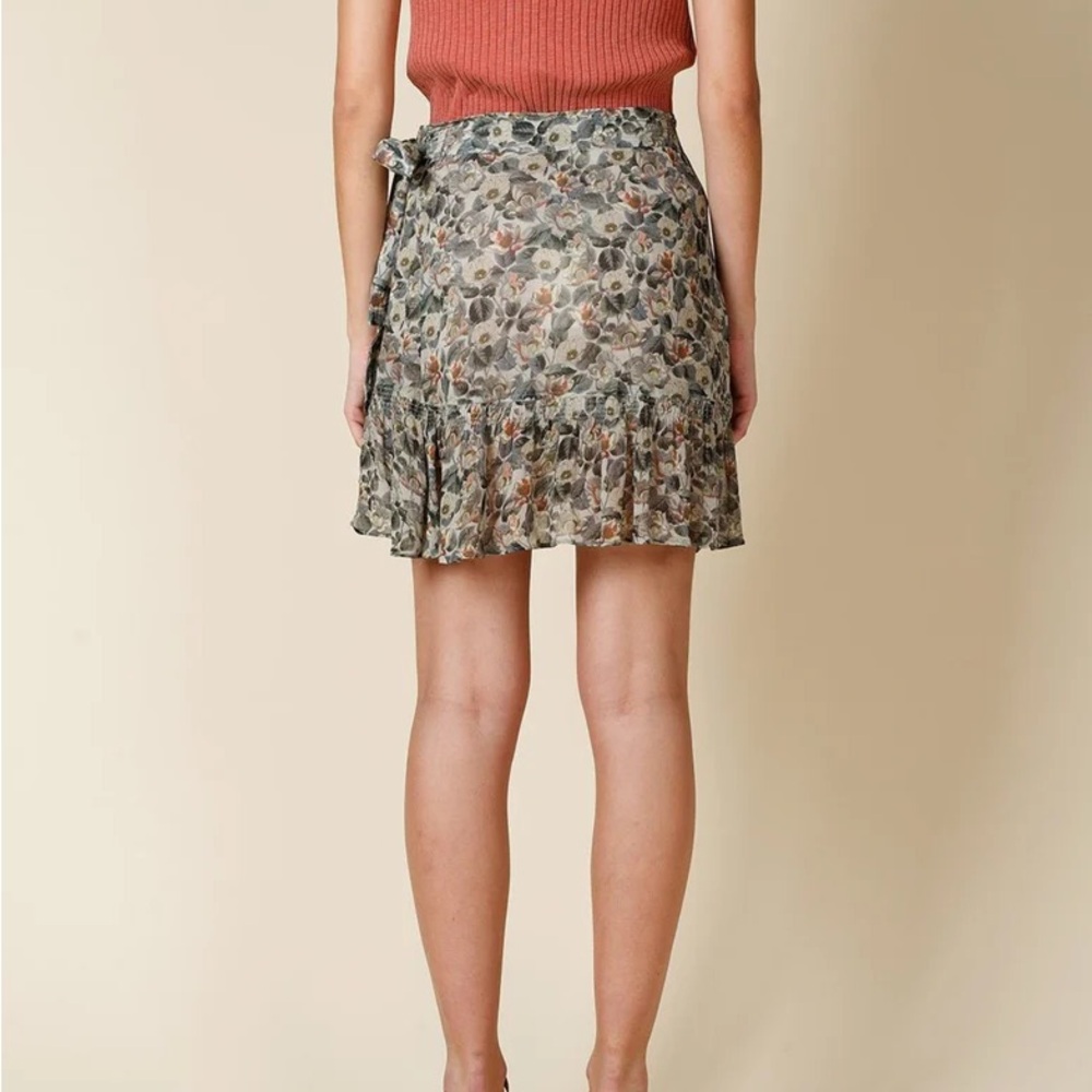 Floral Ruffle Mini Skirt - Olive Multi
